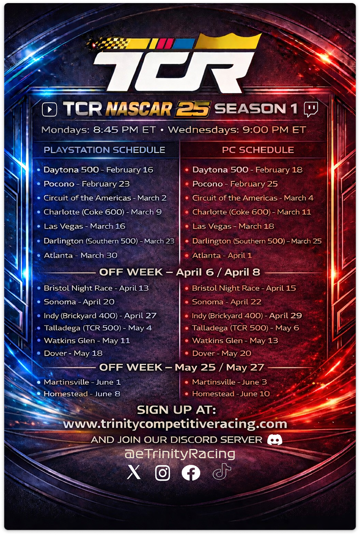 TCR NASCAR Season Schedule